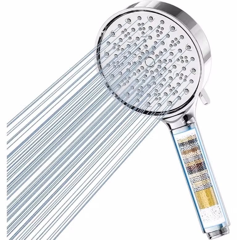 Doccia con filtro, alta pressione, 6 getti, a risparmio idrico, filtro a 20 strati, anticalcare