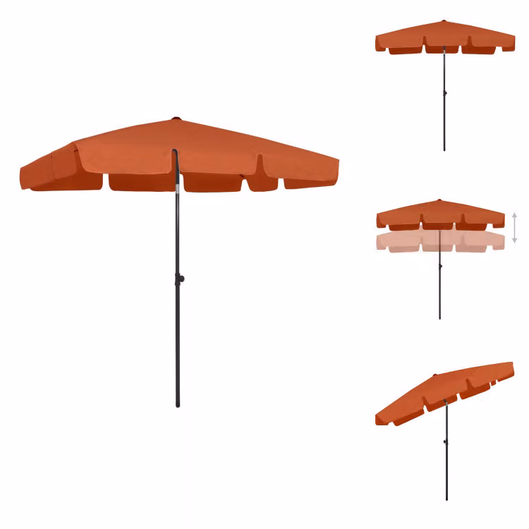 vidaXL Ombrellone terracotta rosso 200x125 cm - Ombrelloni e tende da sole
