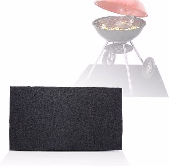 Telo ignifugo per barbecue a gas - Telo resistente al fuoco per il giardino - riutilizzabile e resistente - 124 x 75 cm.