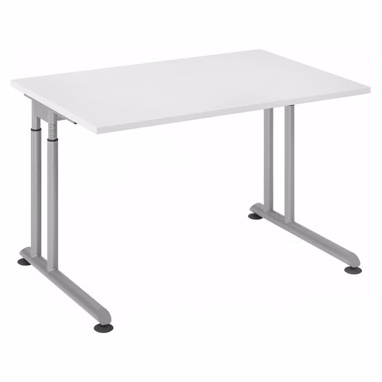 HAMMERBACHER ZS12 höhenverstellbarer Schreibtisch weiß rechteckig