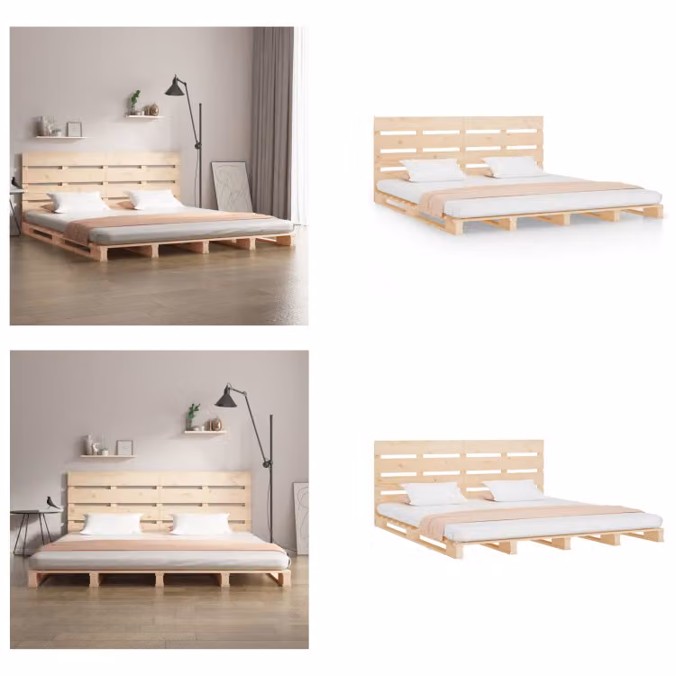vidaXL Letto in legno massiccio 200x200 cm pino - struttura letto - letto - letto - letto in legno