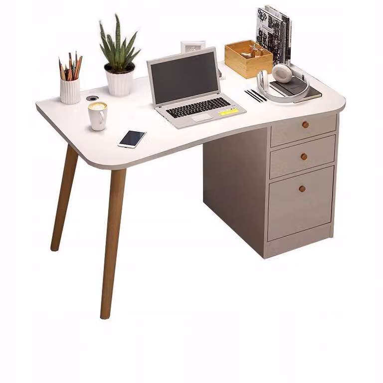 Scrivania per ufficio, cassetti bianchi, 100 cm