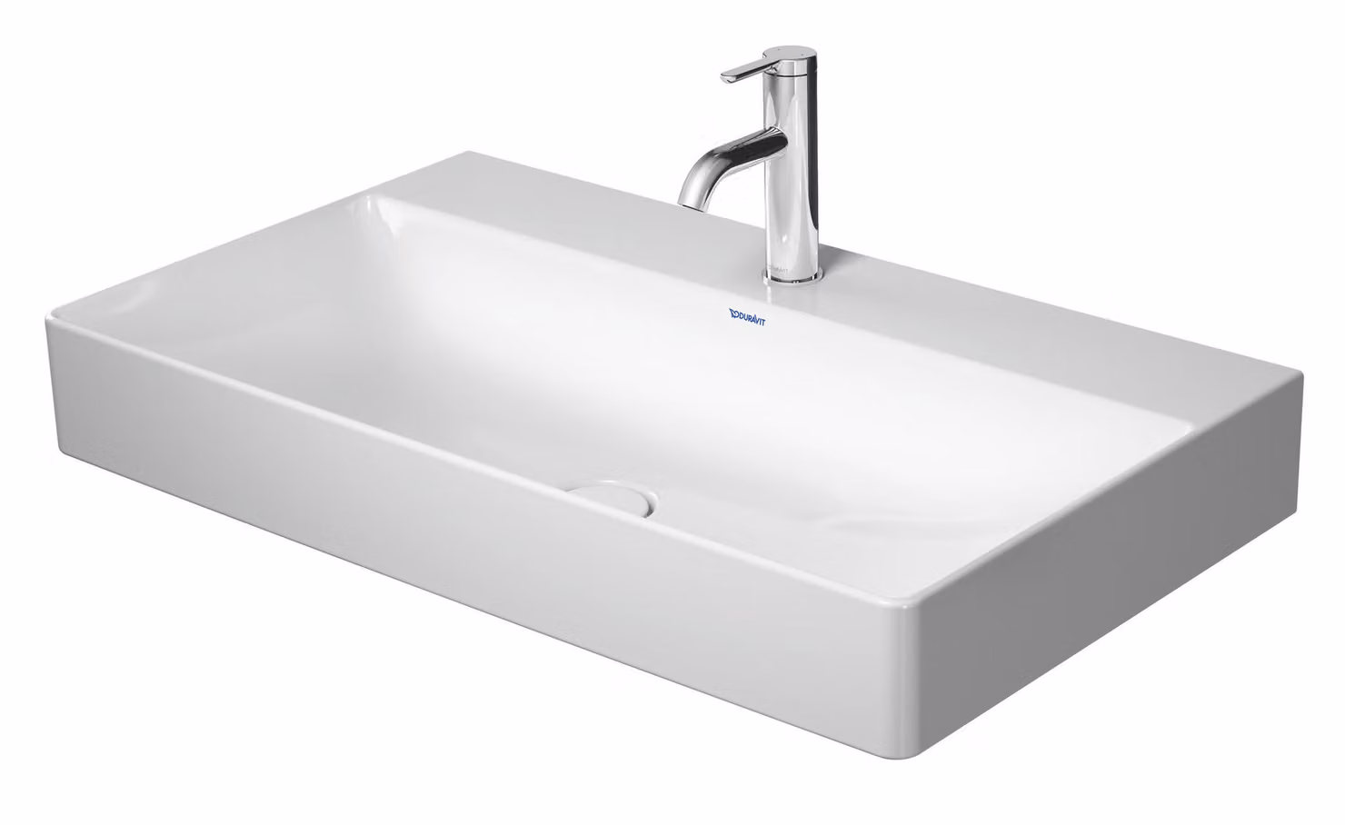 Duravit DuraSquare lavabo, 80x47cm, 1 trou pour robinet, sans trop-plein, vitrifié par le dessous, 2353800041, 2353800041
