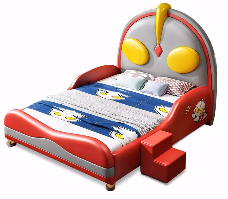 Letto a castello rosso con scaletta, adatto a bambini di entrambi i sessi, multifunzionale