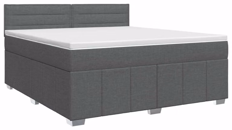 Letto a molle con materasso grigio scuro 140 x 200 cm in tessuto