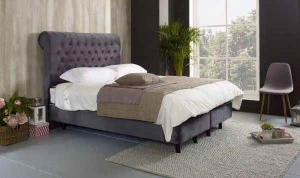 Designer Bett Schlafzimmer Betten Leder Hotel Luxus Polster Samt