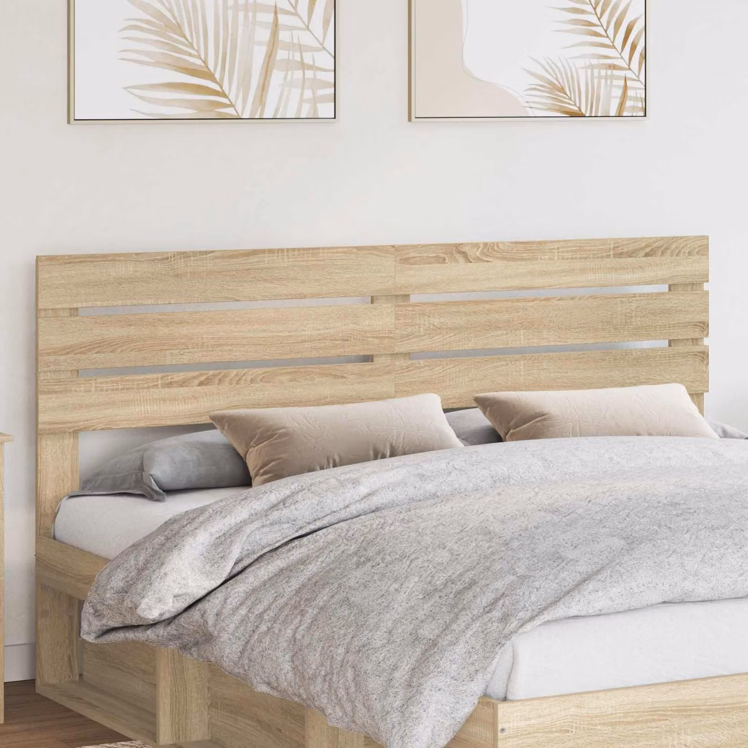 Testiera per letto moderna vidaXL in legno ingegnerizzato Rovere Sonoma, colore marrone