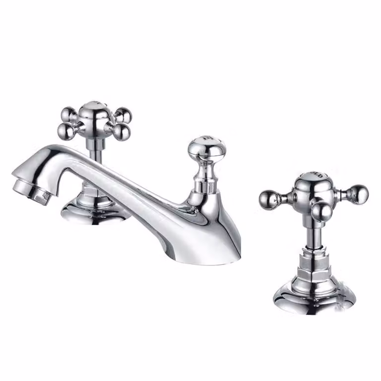 miscelatore retrò per lavabo RATFORD argento cromo Lauferi