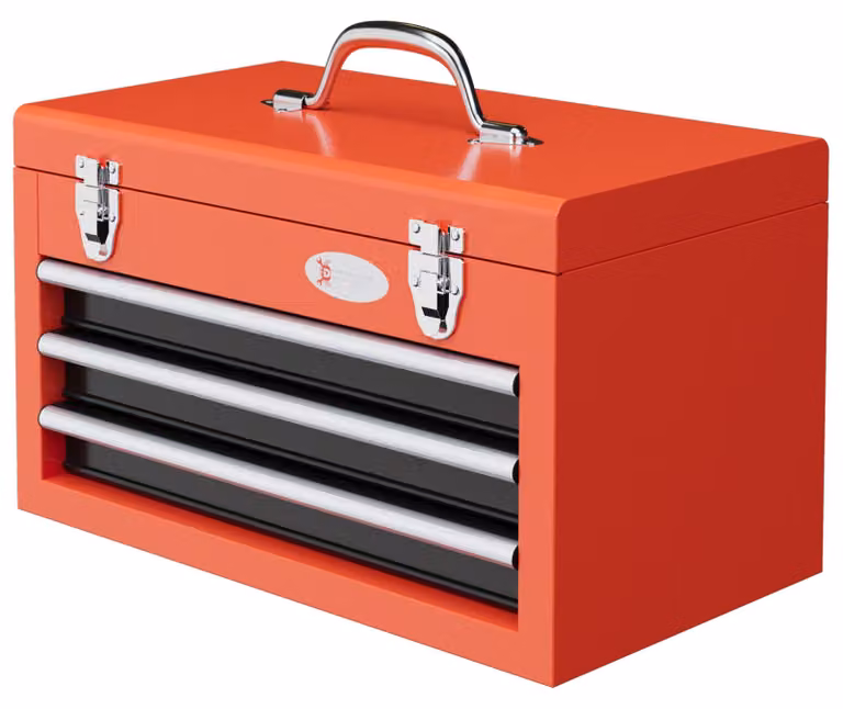 Cassetta degli attrezzi DURHAND vuota, 45 x 24 x 27 cm, con 3 cassetti
