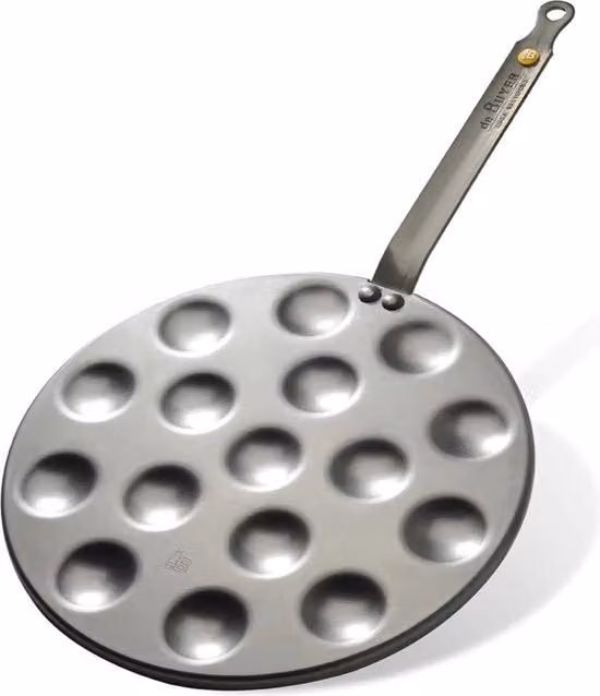 Padella De Buyer in acciaio per 16 Poffertjes, Diametro: 27 cm, Colore: Argento