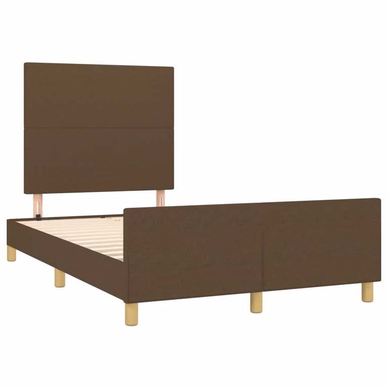 Giroletto senza Materasso Marrone Scuro 80x200 cm in Tessuto
