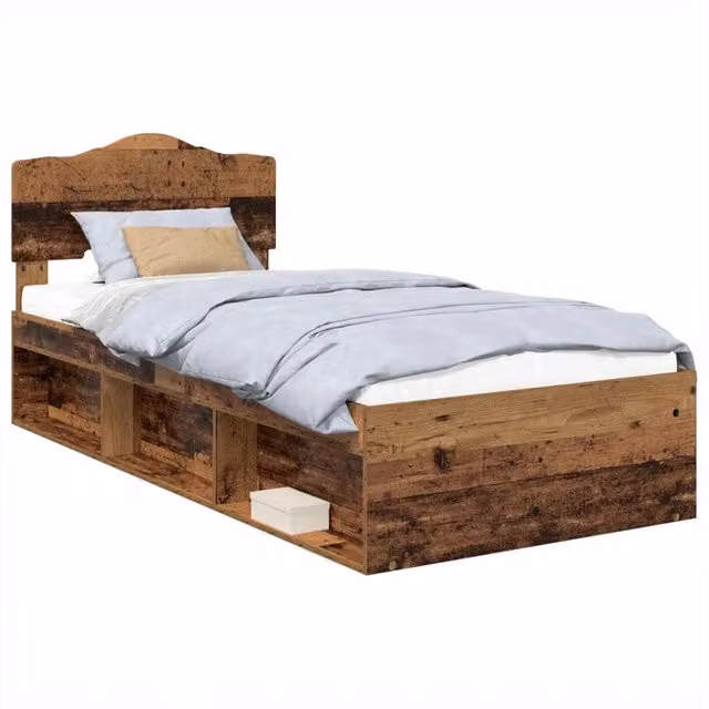 Letto singolo | Letto per adulti | Struttura del letto Legno vecchio 100 x 200 cm Pino massello