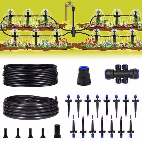 Sistema di irrigazione automatico a risparmio idrico Terras con nuovi raccordi rapidi e tubi di distribuzione vuoti