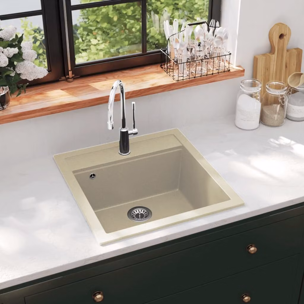 The Living Store Lavello in granito a vasca singola Beige