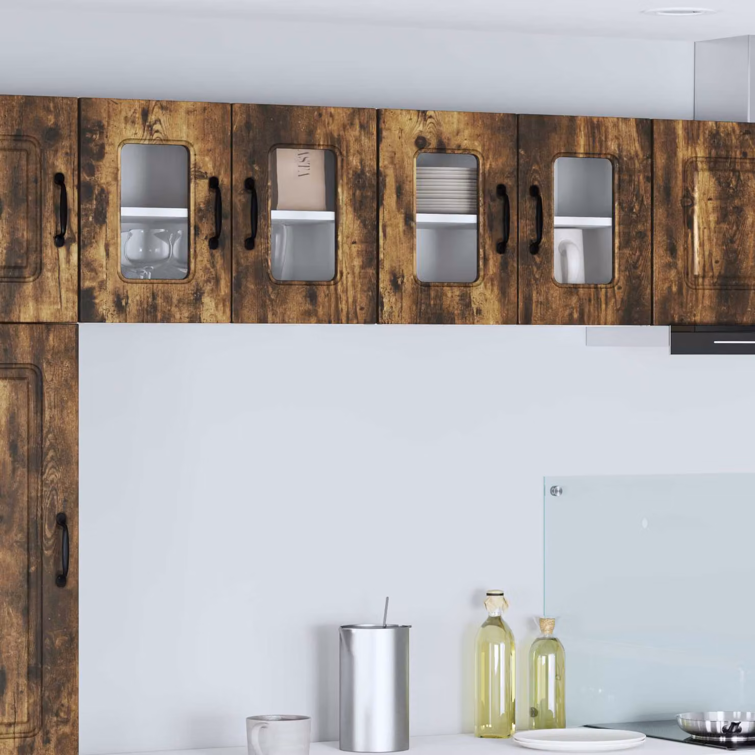 Mobile pensile da cucina moderno vidaXL in legno MDF color rovere marrone L: 60 cm, P: 40 cm, H: 31 cm