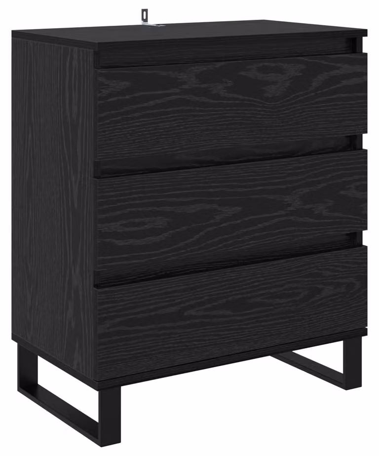 Credenza Rovere Nero 60 x 35 x 70 cm Legno multistrato