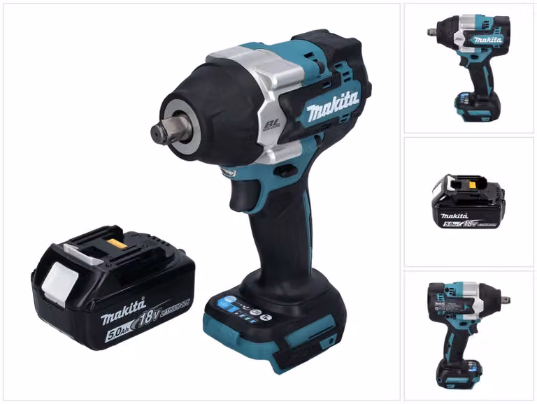 Avvitatore a impulsi a batteria Makita DTW 700 T1 18 V 700 Nm 1/2" XPT Brushless + 1x batteria ricaricabile 5.0 Ah - senza caricabatterie