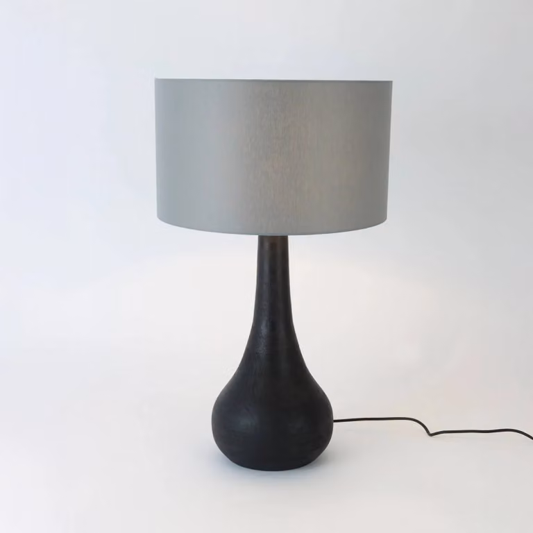 Holländer Lampada da tavolo RODOLFO, Nero, Soggiorno / Sala da pranzo, Legno, Lampada da tavolo