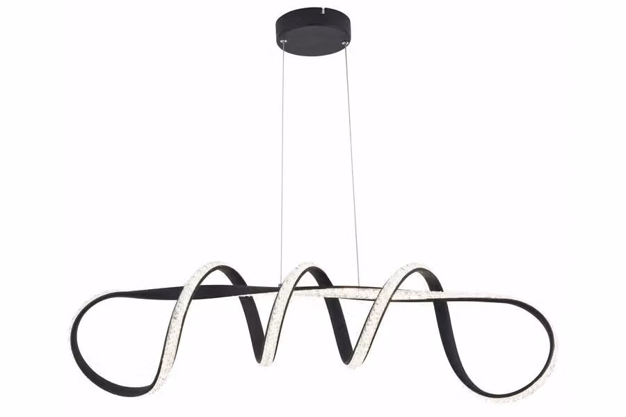 Lampada sospesa ad anello LED Reality Leuchten Vesper nera con altezza regolabile