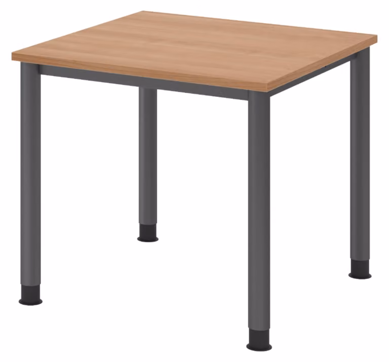 Scrivania bümö Serie H - Dimensioni: 80 x 80 cm, struttura: grafite, finitura: noce