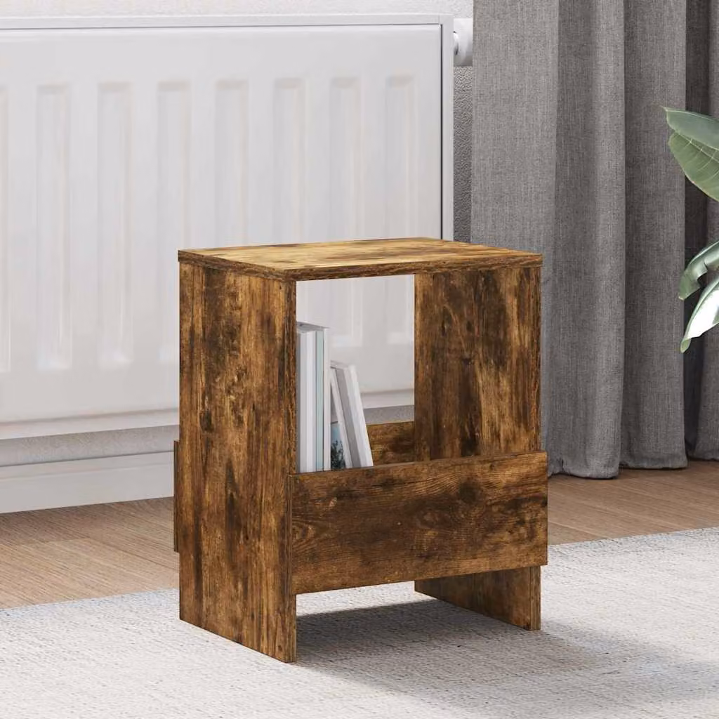 Scaffale per riviste vidaXL in Rovere fumé, L 35 cm x P 30 cm x H 45 cm