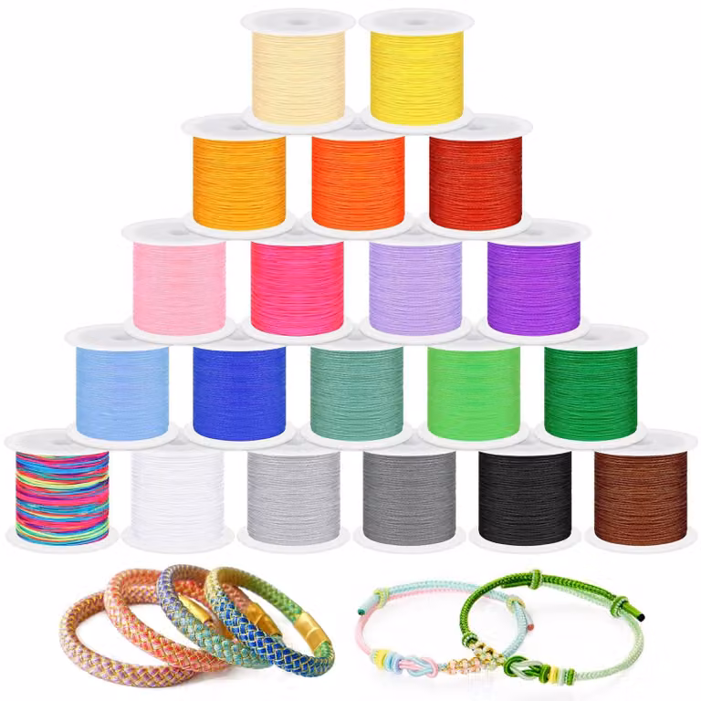 Solidchoice - Set di 20 fili di nylon multicolore, diametro 0,8 mm, per la creazione di gioielli