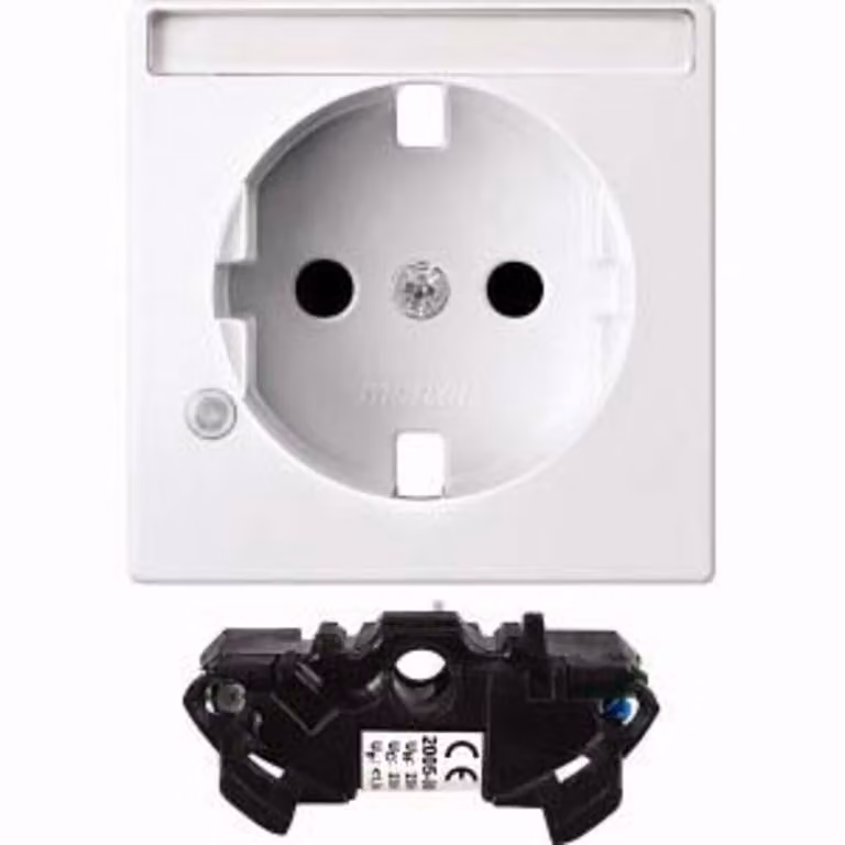 Set di espansione con protezione da sovratensione per prese SCHUKO, bianco polo lucido, sistema M