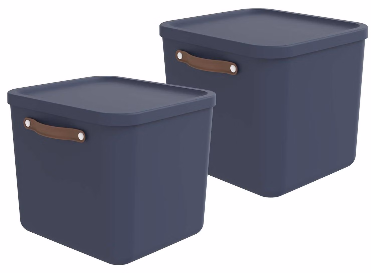 Rotho set di 2 scatole di stoccaggio 40L Maloja - scatola di plastica con coperchio - scatola impilabile 39,5 x 38,0 x 34,0 cm - scatola di plastica organizer multiuso