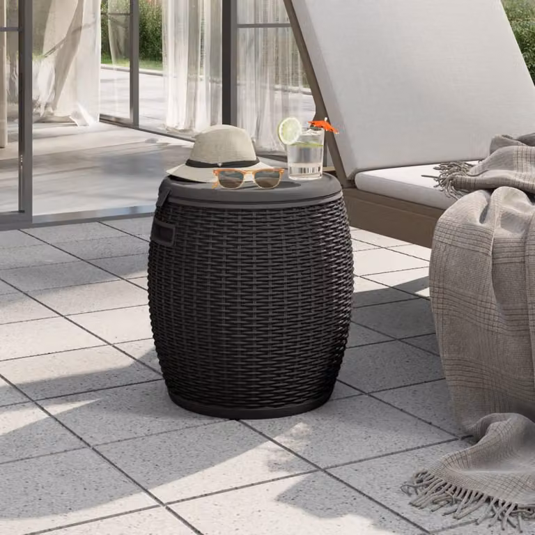 vidaXL Contenitore da Giardino 4 in 1 Moderno in Polipropilene Nero Opaco