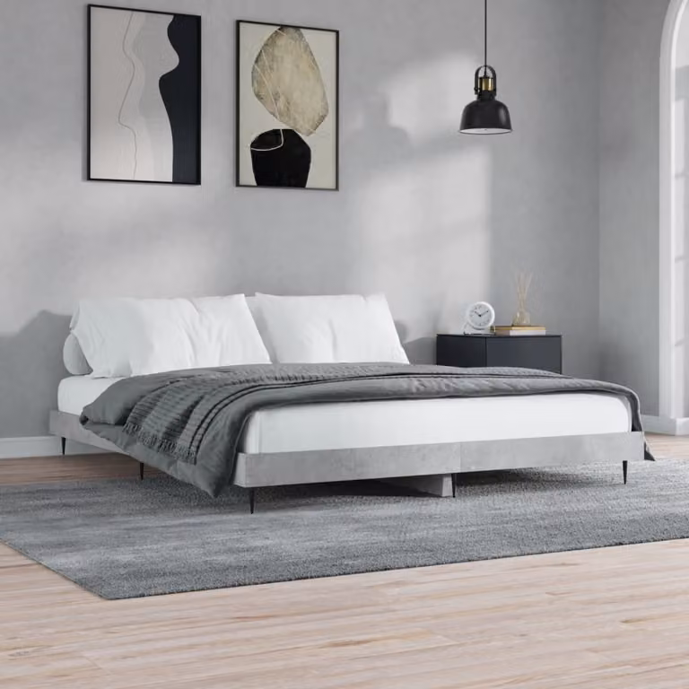 Giroletto vidaXL Grigio Cemento in Legno Multistrato e Metallo L/P: 120 x 200 cm