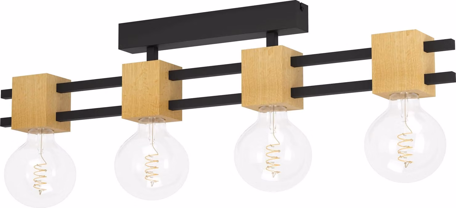 EGLO Levantara, 4 lampadine, E27, IP20, nero, marrone