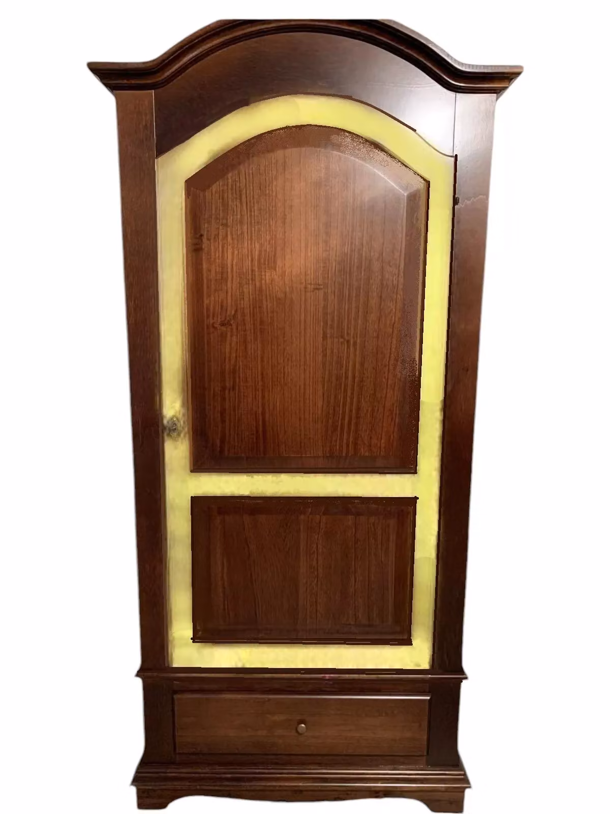 Armadio Arte Povera Mobili 2G in Legno con Foglia Oro, 1 Porta e Cassetti Integrati, L: 96 cm, P: 56 cm, H: 196 cm – 3