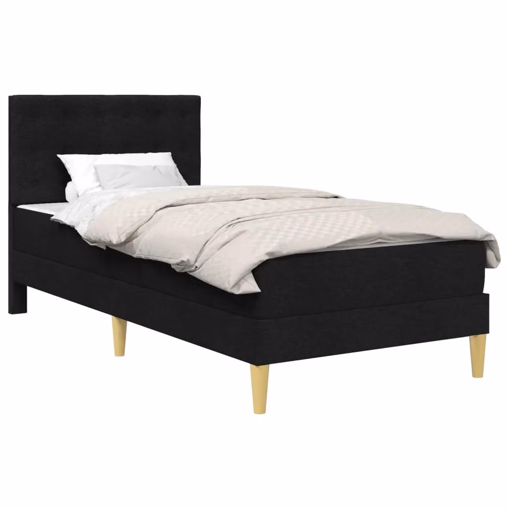 Letto con materasso vidaXL in tessuto nero L/P/H: 200 x 90 x 94 cm – 2