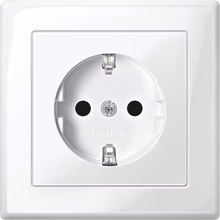 Merten SCHUKO presa di corrente pws/gl piastra di copertura completa MEG2300-1419