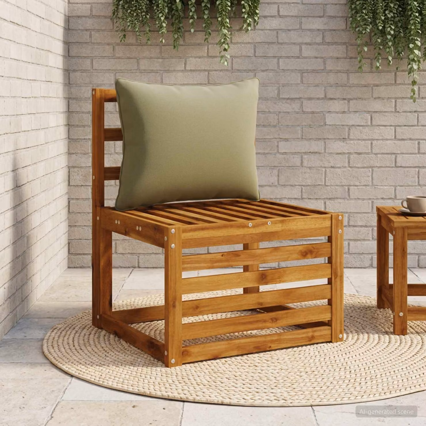 Cuscino per schiena vidaXL PUTTEN verde in poliestere con rivestimento lavabile e resistente ai raggi UV