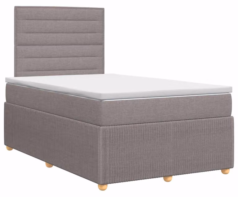 Letto a molle con materasso Taupe 120 x 200 cm in tessuto