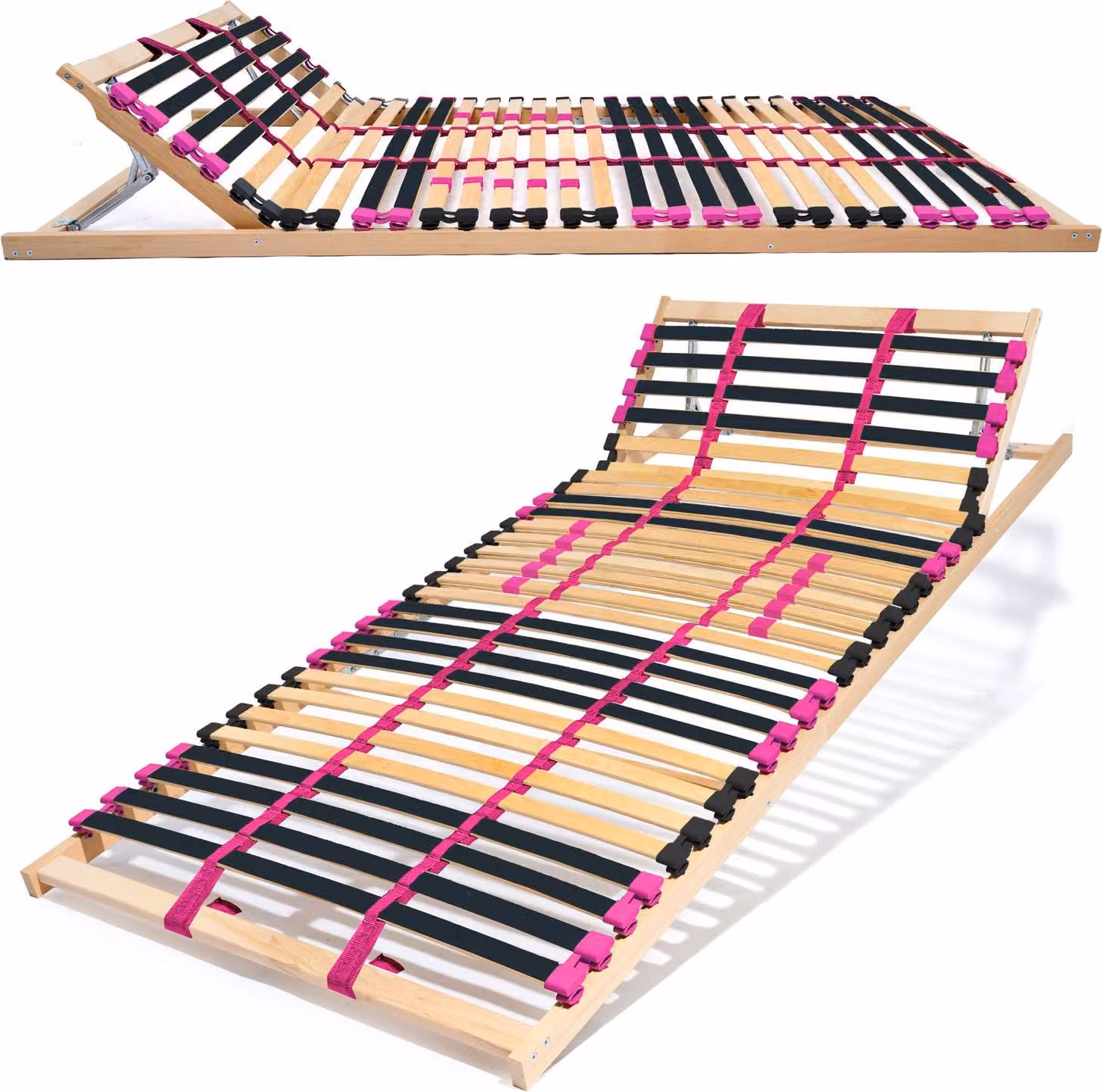 Rete a doghe Coemo PINK DREAM 140x200 cm sezione di testa regolabile grado di fermezza 28 doghe