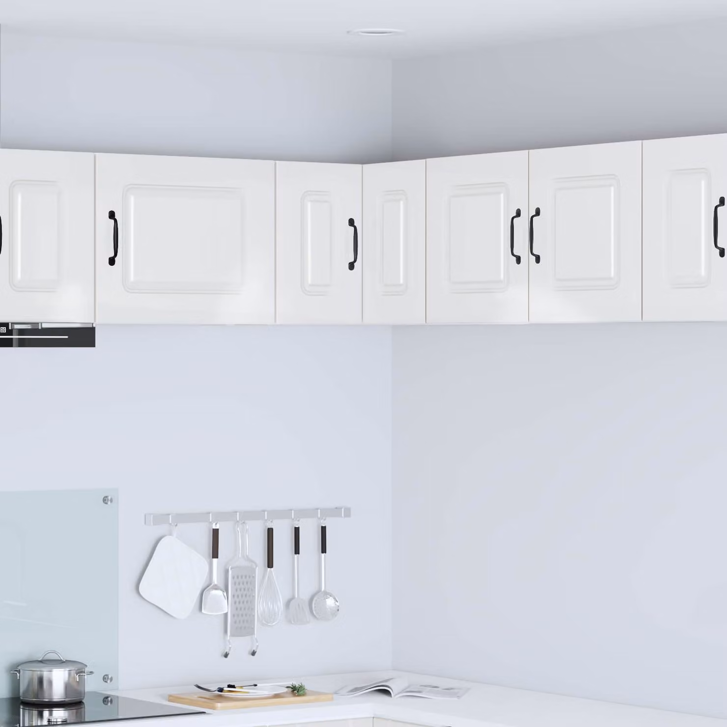 vidaXL Mobile Unità a muro Kalmar Bianco Lucido L: 57 cm, P: 57 cm, H: 40 cm