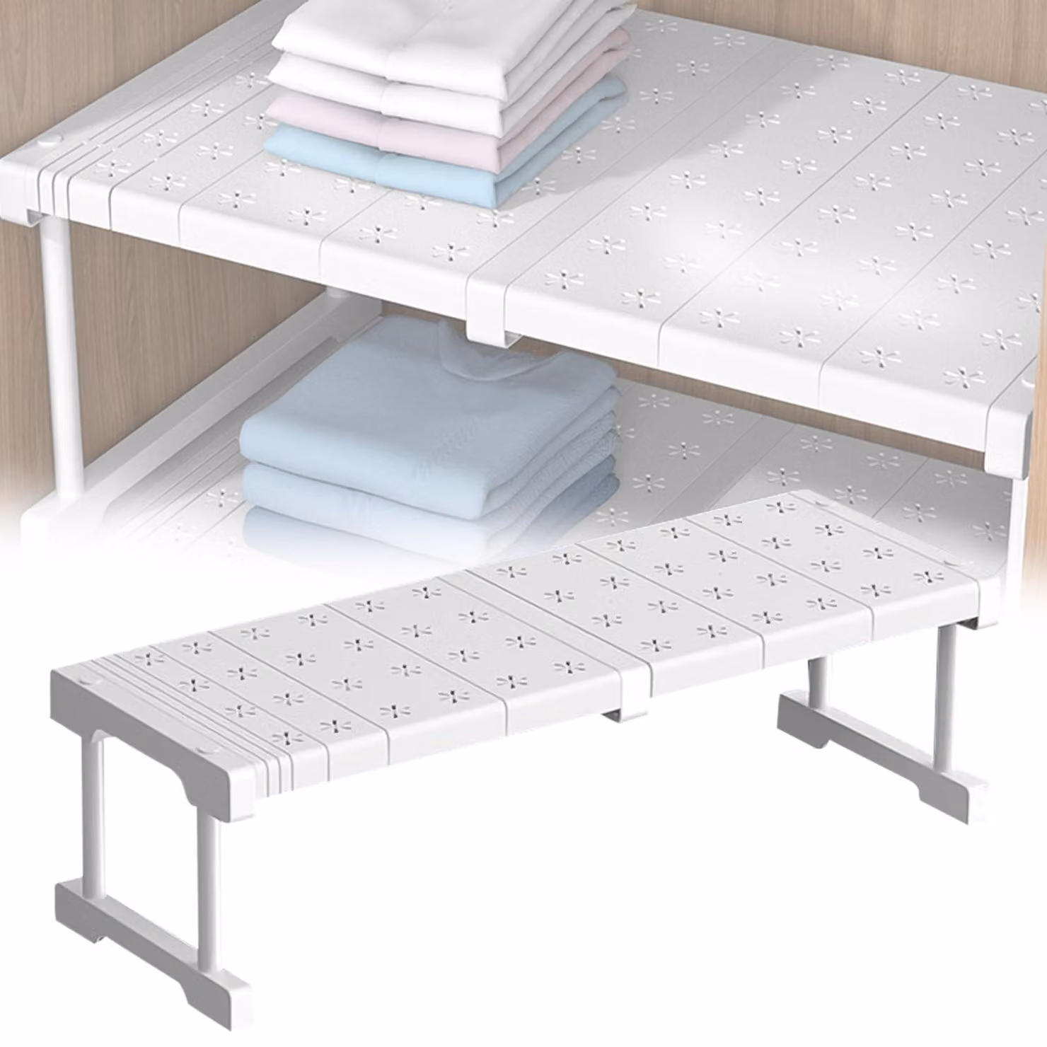 Omgoods - Ripiani regolabili per armadi, non richiedono foratura, larghezza 24 cm