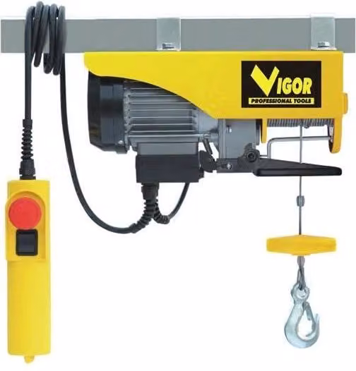 Vigour Paranco Elettrico Giallo con Cavo da 12 m