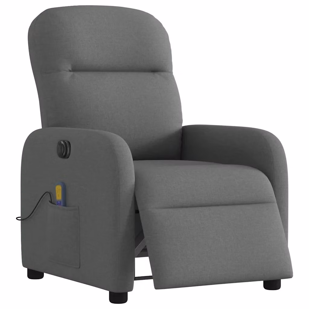 Poltrona Reclinabile Elettrica vidaXL in Tessuto Grigio con Braccioli per il Relax in Soggiorno – 2