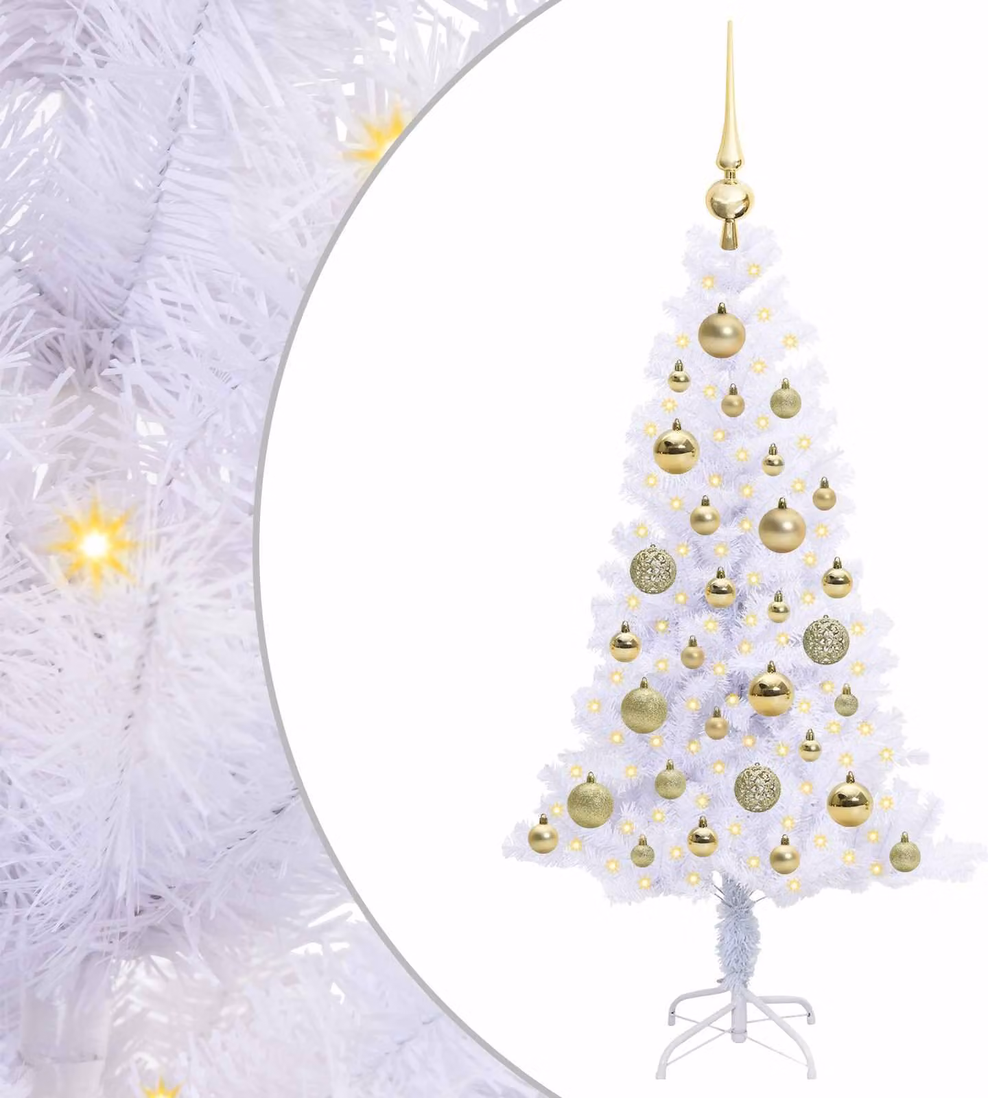 Albero di Natale artificiale Bianco 120 cm PVC e Acciaio