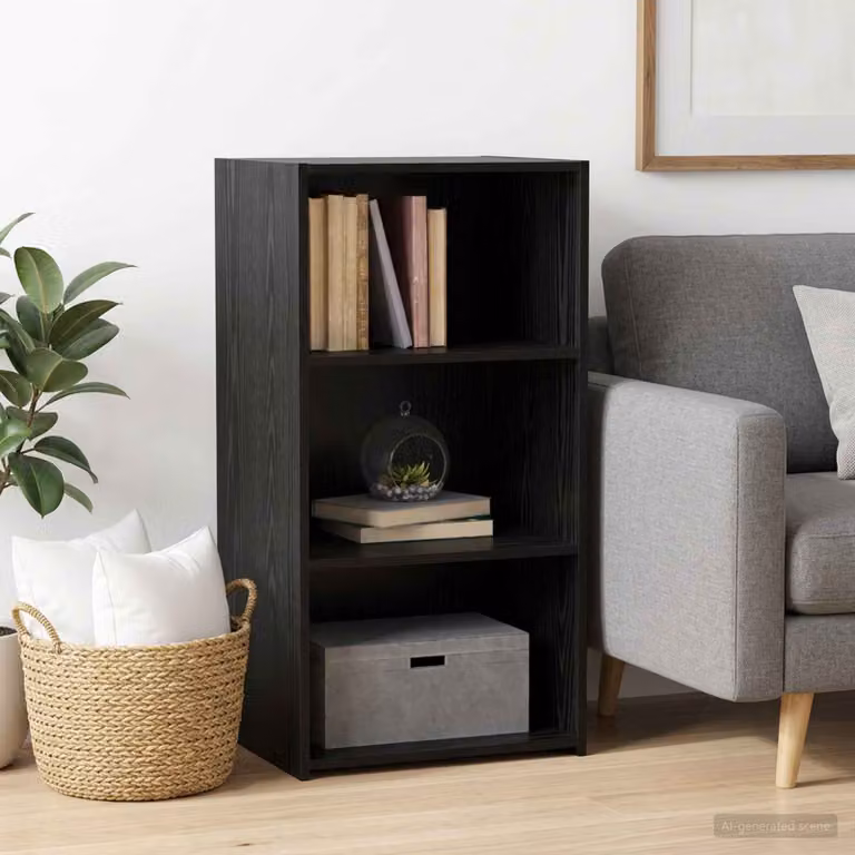 Credenza moderna vidaXL in legno ingegnerizzato MDF, colore Rovere Nero, L 50 x P 41 x H 93 cm