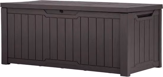Cassetta di stoccaggio per esterno 120 galloni impermeabile - Chiusura, montaggio semplice, versatile - colore marrone scuro