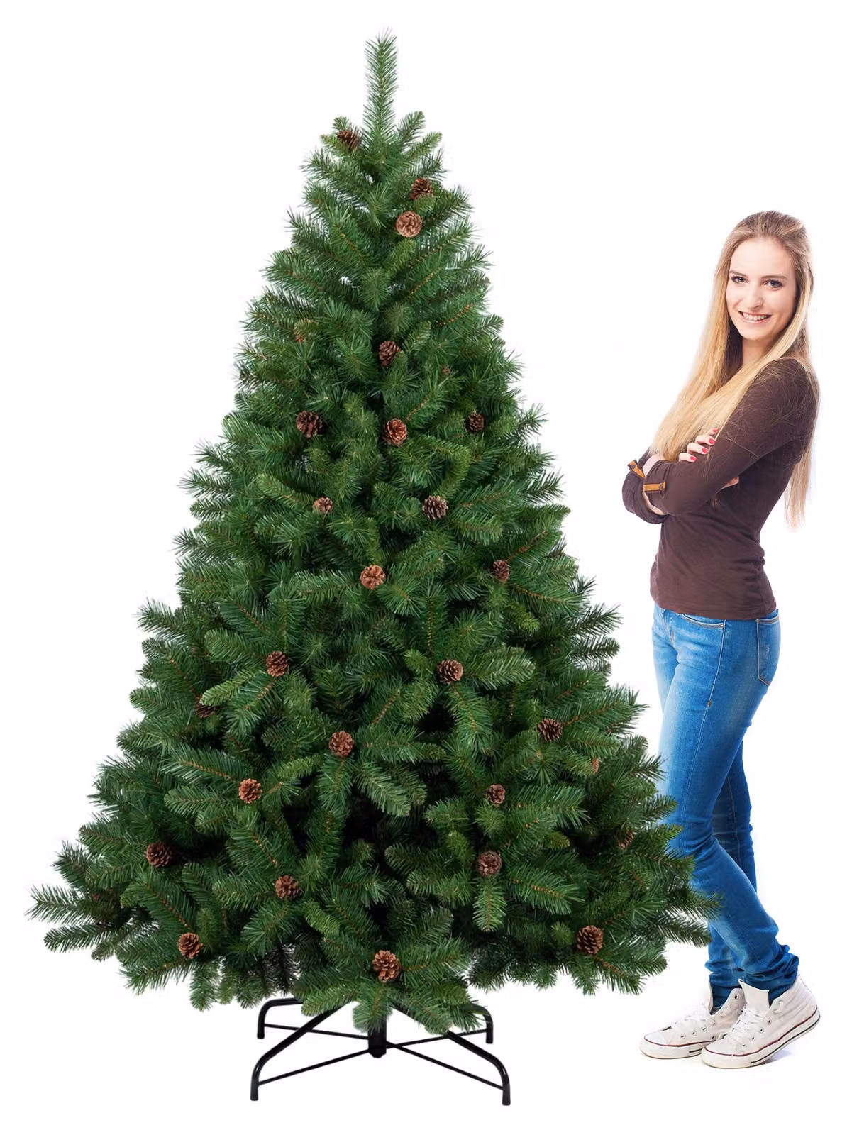 Boho - Albero di Natale con pigne in PVC ø132x210H cm, 1053 Punte