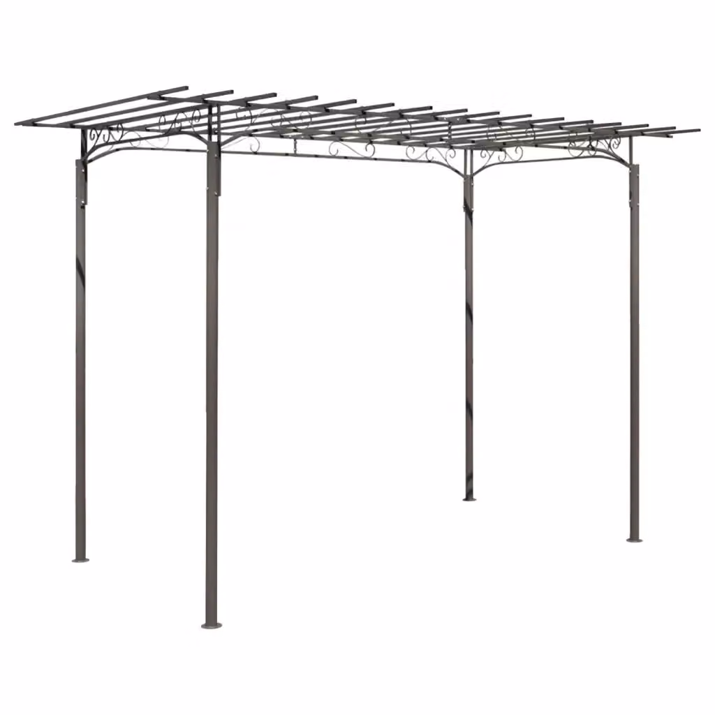 Arco pergola da giardino vidaXL in acciaio antracite per piante rampicanti H: 215 cm, L: 320 cm, P: 190 cm – 2