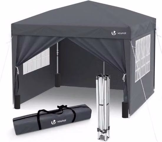 Tenda di Festa Deluxe - 3x3m - ripiegabile - impermeabile - con pareti laterali