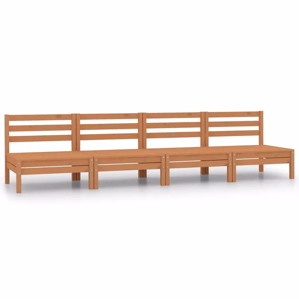 Set Salotto da Giardino vidaXL in Legno di Pino Massello Marrone con Divano a 2 e 3 Posti – 2