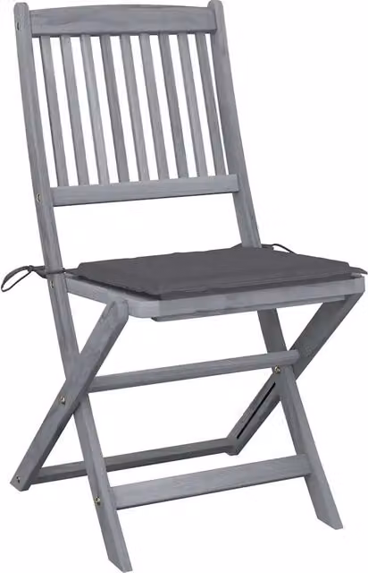 Sedie Pieghevoli 4pz con Cuscini in Massello Acacia 3064563