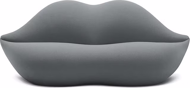Divano Gufram Bocca Unlimited in tessuto bouclé grigio